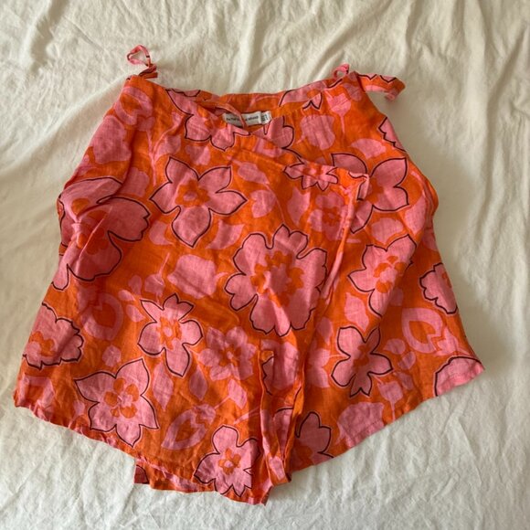 Faithfull The Brand Floral Linen Wrap Skirt – Size S (US 4 / AUS 8) - Picture 1 of 2